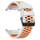 For Samsung Galaxy Watch Ultra 47mm Two Color Silicone Breathable Watch Band(Fog Gray Orange) - 3