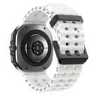 For Samsung Galaxy Watch Ultra 47mm Dual Buckle Colorful Dots Silicone Watch Band(White) - 2
