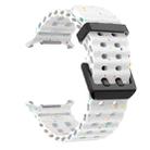 For Samsung Galaxy Watch Ultra 47mm Dual Buckle Colorful Dots Silicone Watch Band(White) - 3