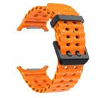 For Samsung Galaxy Watch Ultra 47mm Dual Buckle Colorful Dots Silicone Watch Band(Orange) - 3