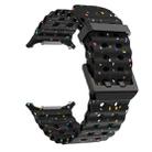 For Samsung Galaxy Watch Ultra 47mm Dual Buckle Colorful Dots Silicone Watch Band(Black) - 3