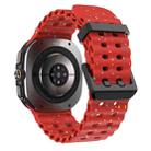 For Samsung Galaxy Watch Ultra 47mm Dual Buckle Colorful Dots Silicone Watch Band(Red) - 2
