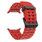 For Samsung Galaxy Watch Ultra 47mm Dual Buckle Colorful Dots Silicone Watch Band(Red) - 3