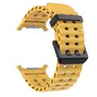 For Samsung Galaxy Watch Ultra 47mm Dual Buckle Colorful Dots Silicone Watch Band(Yellow) - 3