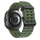 For Samsung Galaxy Watch Ultra 47mm Dual Buckle Colorful Dots Silicone Watch Band(Army Green) - 2