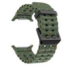 For Samsung Galaxy Watch Ultra 47mm Dual Buckle Colorful Dots Silicone Watch Band(Army Green) - 3
