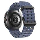 For Samsung Galaxy Watch Ultra 47mm Dual Buckle Colorful Dots Silicone Watch Band(Blue Gray) - 2