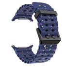 For Samsung Galaxy Watch Ultra 47mm Dual Buckle Colorful Dots Silicone Watch Band(Midnight Blue) - 3