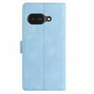 For Google Pixel 9a Skin Feel Embossed Feather Leather Phone Case(Light Blue) - 3