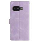 For Google Pixel 9a Skin Feel Embossed Feather Leather Phone Case(Purple) - 3