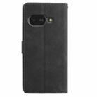 For Google Pixel 9a Skin Feel Embossed Feather Leather Phone Case(Black) - 3
