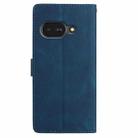 For Google Pixel 9a Skin Feel Embossed Feather Leather Phone Case(Dark Blue) - 3