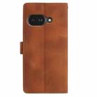 For Google Pixel 9a Skin Feel Embossed Feather Leather Phone Case(Brown) - 3