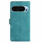 For Google Pixel 10 Pro Skin Feel Embossed Feather Leather Phone Case(Green) - 3