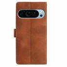 For Google Pixel 10 Pro Skin Feel Embossed Feather Leather Phone Case(Brown) - 3