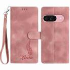 For Google Pixel 10 Skin Feel Embossed Feather Leather Phone Case(Pink) - 1