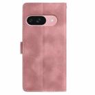 For Google Pixel 10 Skin Feel Embossed Feather Leather Phone Case(Pink) - 3