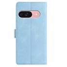 For Google Pixel 10 Skin Feel Embossed Feather Leather Phone Case(Light Blue) - 3