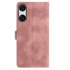For Sony Xperia 10 VI Skin Feel Embossed Feather Leather Phone Case(Pink) - 3