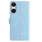 For Sony Xperia 10 VI Skin Feel Embossed Feather Leather Phone Case(Light Blue) - 3