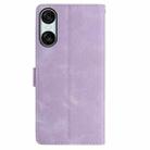 For Sony Xperia 10 VI Skin Feel Embossed Feather Leather Phone Case(Purple) - 3