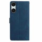 For Sony Xperia 10 VI Skin Feel Embossed Feather Leather Phone Case(Dark Blue) - 3