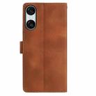 For Sony Xperia 10 VI Skin Feel Embossed Feather Leather Phone Case(Brown) - 3