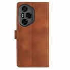 For Honor 300 Skin Feel Embossed Feather Leather Phone Case(Brown) - 3
