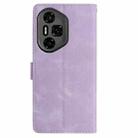For Honor 300 Pro Skin Feel Embossed Feather Leather Phone Case(Purple) - 3
