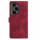 For Honor 300 Pro Skin Feel Embossed Feather Leather Phone Case(Red) - 3