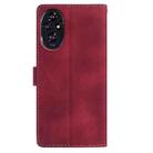 For Honor 200 Skin Feel Embossed Feather Leather Phone Case(Red) - 3