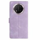 For Honor X9c Skin Feel Embossed Feather Leather Phone Case(Purple) - 3