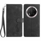 For Honor X9c Skin Feel Embossed Feather Leather Phone Case(Black) - 1