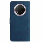 For Honor X9c Skin Feel Embossed Feather Leather Phone Case(Dark Blue) - 3