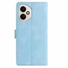 For Honor 400 Global 156.5mm Skin Feel Embossed Feather Leather Phone Case(Light Blue) - 3