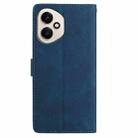 For Honor 400 Global 156.5mm Skin Feel Embossed Feather Leather Phone Case(Dark Blue) - 3