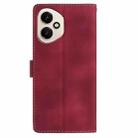For Honor 400 Global 156.5mm Skin Feel Embossed Feather Leather Phone Case(Red) - 3