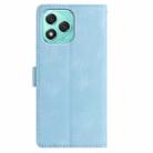 For Honor 400 Lite Global Skin Feel Embossed Feather Leather Phone Case(Light Blue) - 3