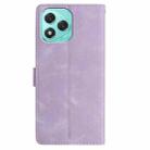 For Honor 400 Lite Global Skin Feel Embossed Feather Leather Phone Case(Purple) - 3