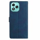 For Honor 400 Lite Global Skin Feel Embossed Feather Leather Phone Case(Dark Blue) - 3