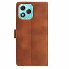 For Honor 400 Lite Global Skin Feel Embossed Feather Leather Phone Case(Brown) - 3