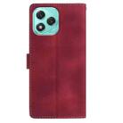 For Honor 400 Lite Global Skin Feel Embossed Feather Leather Phone Case(Red) - 3