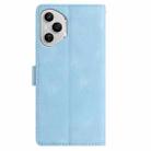 For Honor 400 Pro Global 160.8mm Skin Feel Embossed Feather Leather Phone Case(Light Blue) - 3