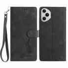 For Honor 400 Pro Global 160.8mm Skin Feel Embossed Feather Leather Phone Case(Black) - 1