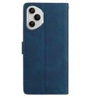 For Honor 400 Pro Global 160.8mm Skin Feel Embossed Feather Leather Phone Case(Dark Blue) - 3