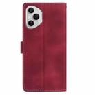 For Honor 400 Pro Global 160.8mm Skin Feel Embossed Feather Leather Phone Case(Red) - 3