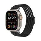For Apple Watch 46mm / 49mm / 45mm / 44mm Breathable Nylon Fish Line Weaving Watch Band(Black) - 1