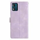 For Motorola Moto E13 Triangles Embossed Leather Phone Case(Purple) - 3