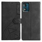 For Motorola Moto E13 Triangles Embossed Leather Phone Case(Black) - 1