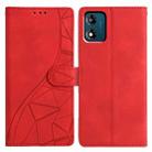 For Motorola Moto E13 Triangles Embossed Leather Phone Case(Red) - 1